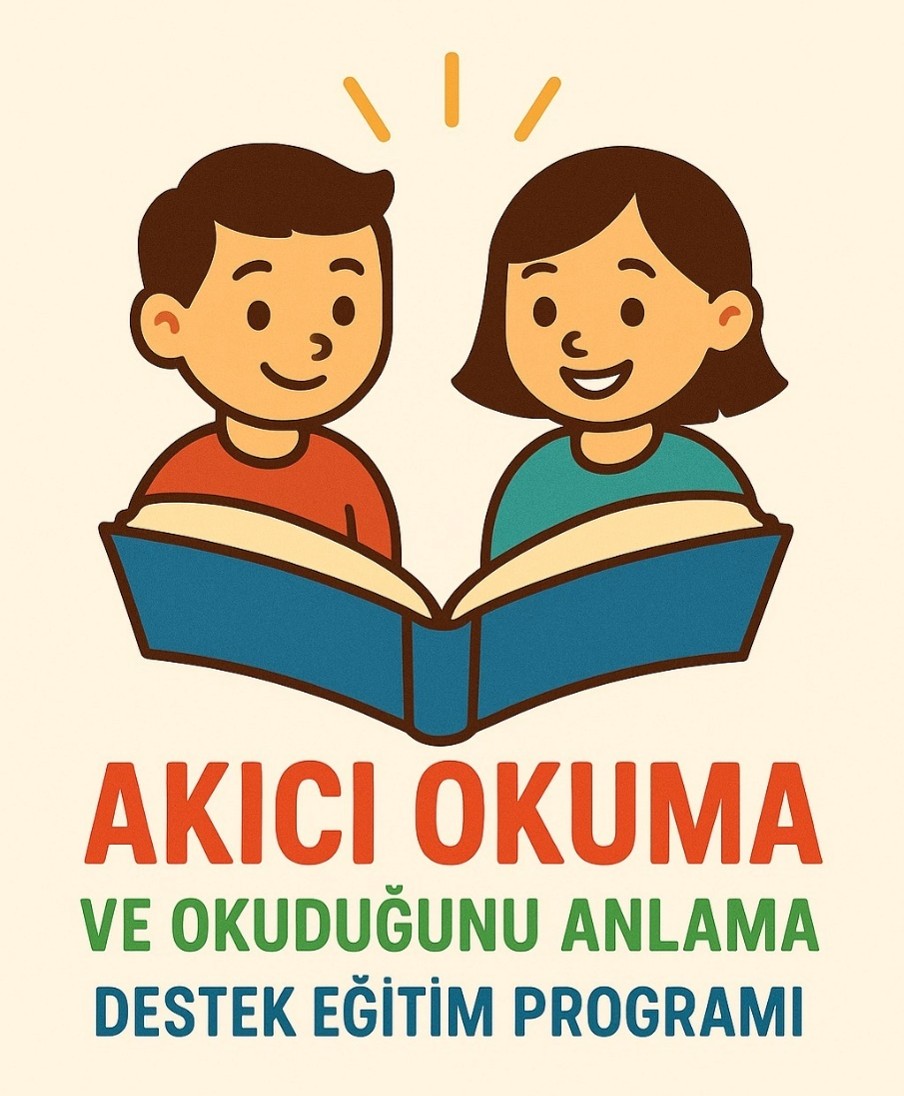 OKA²DEP logosu: bir kitabı birlikte okuyan iki çocuk